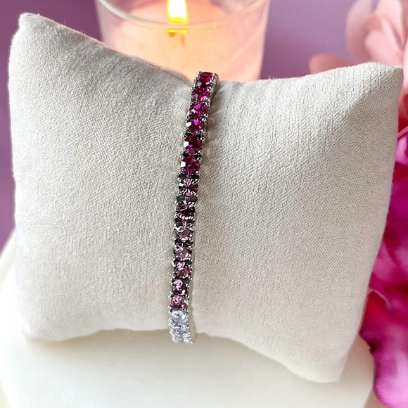 Park Lane LINDSAY Micro Impression Bracelet - Violet and Silver NWT - Picture 2 of 9